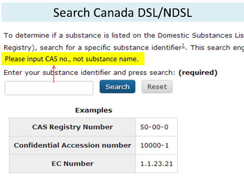 Canada DSL Domestic Substances List