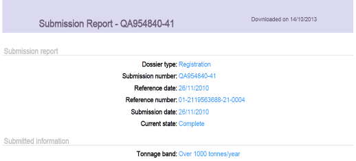 REACH registration number example