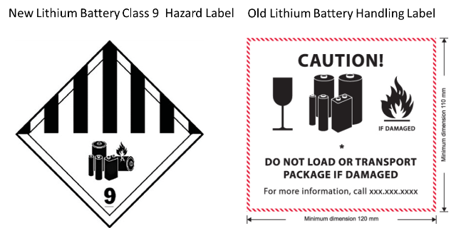 IATA Lithium Battery Class 9  Hazard Label