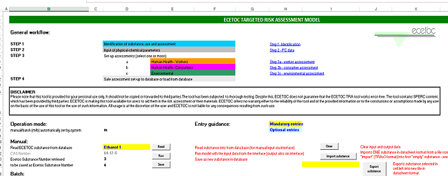 ECETOC TRA Interface